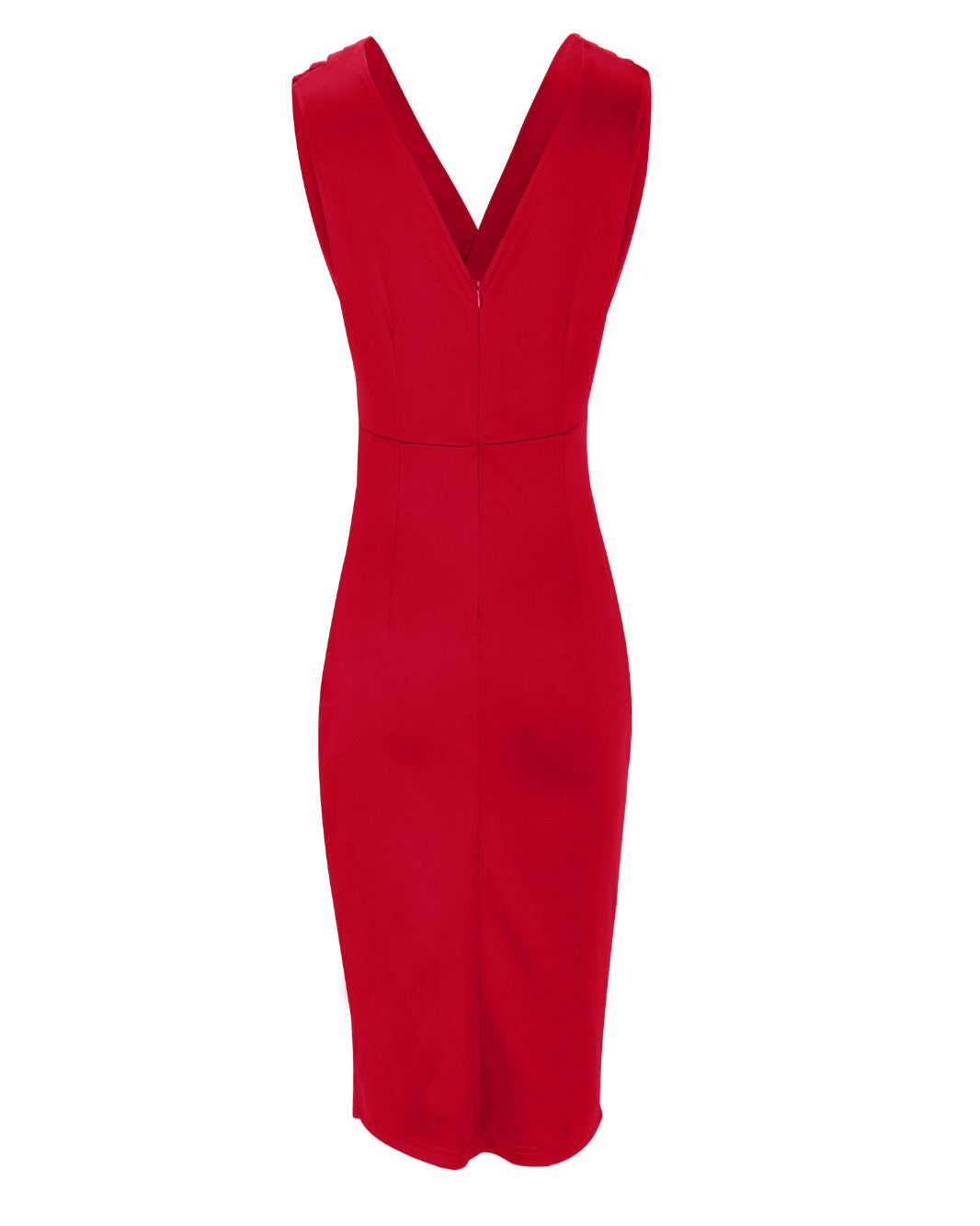Selina™ | Tailliertes Kleid mit V-Ausschnitt und Schlitz