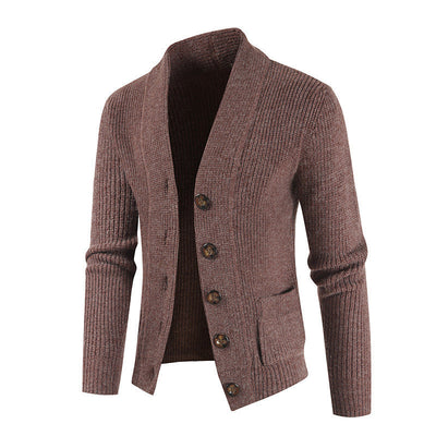 Arlen - Herren Strickjacke mit breiter Blende und Knopfleiste