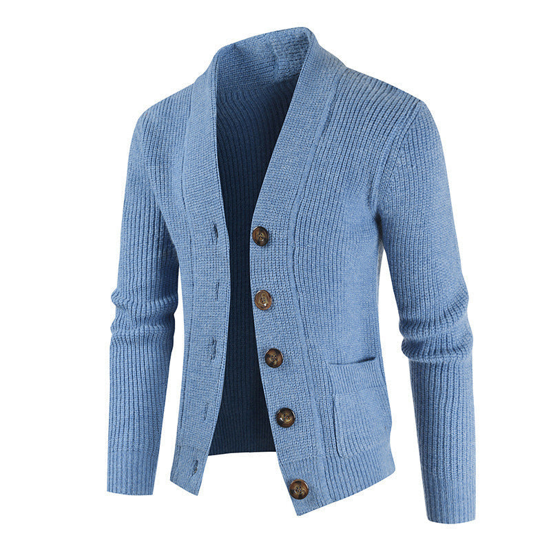 Arlen - Herren Strickjacke mit breiter Blende und Knopfleiste