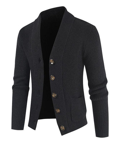 Arlen - Herren Strickjacke mit breiter Blende und Knopfleiste