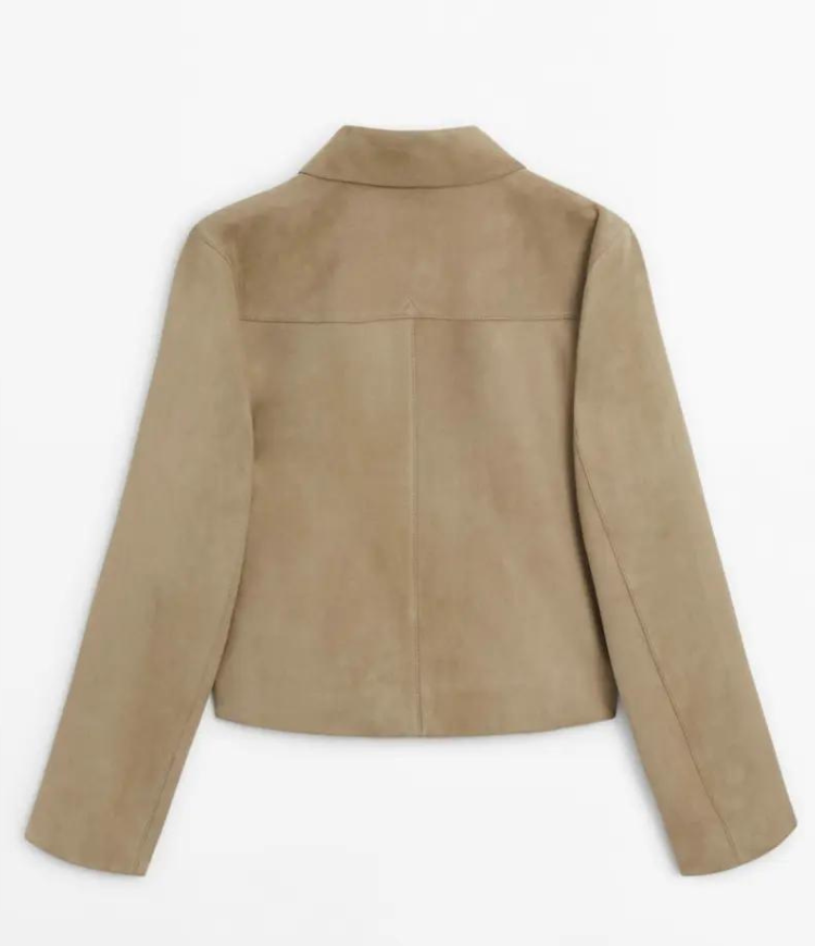 Karly - Beige Lederjacke